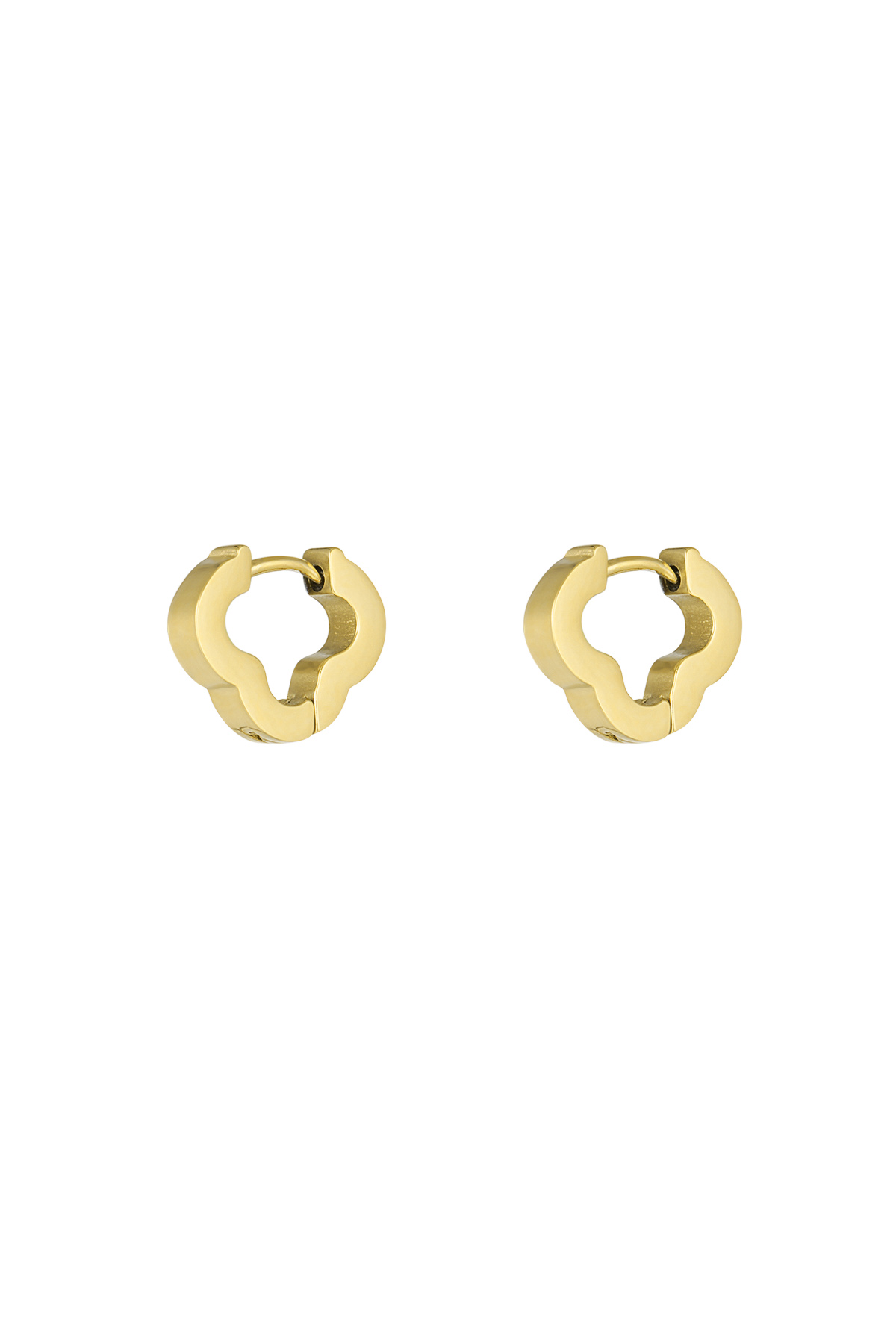 Einfache Kleeblatt-Ohrringe klein – Gold 