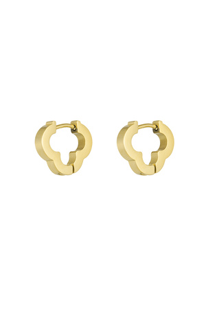 Einfache Kleeblatt-Ohrringe mittelgroß – Gold h5 