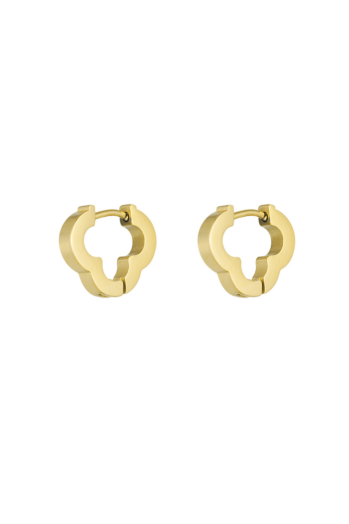 Basic clover earrings medium - gold 