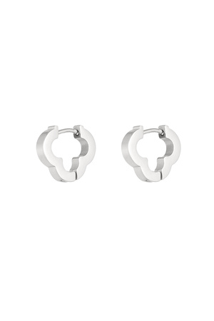 Basic clover earrings medium - silver  h5 