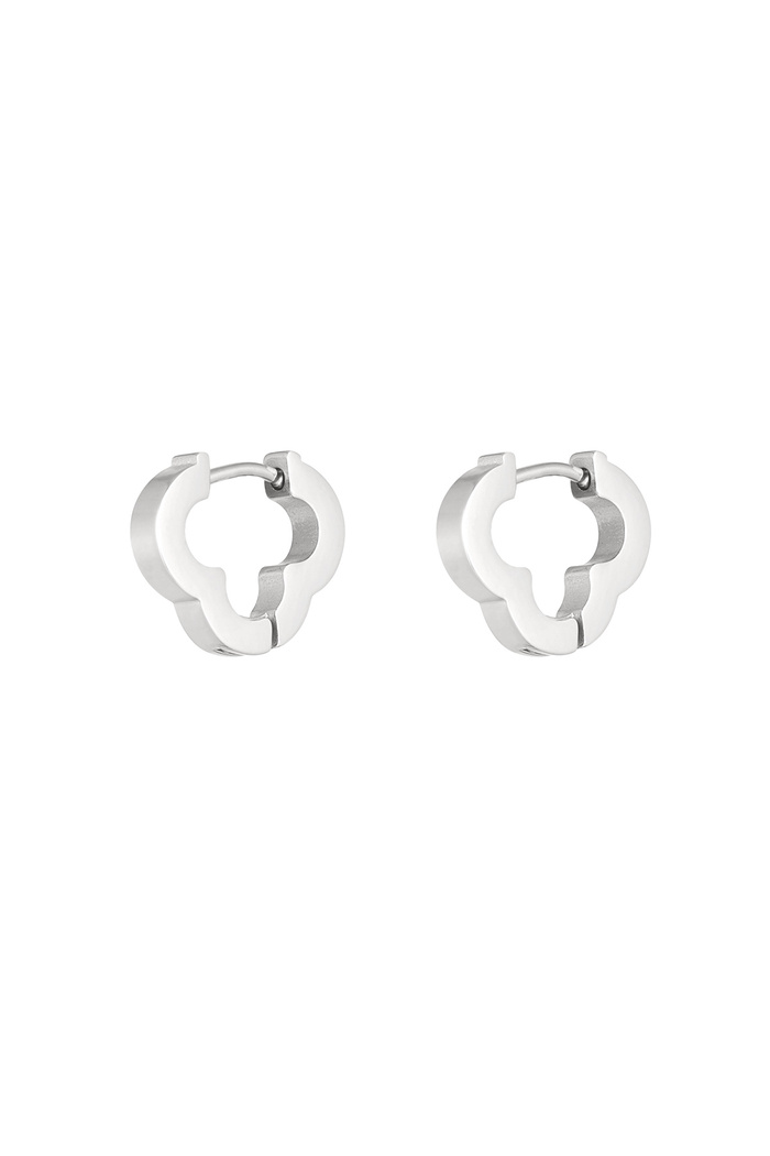 Basic clover earrings medium - silver  