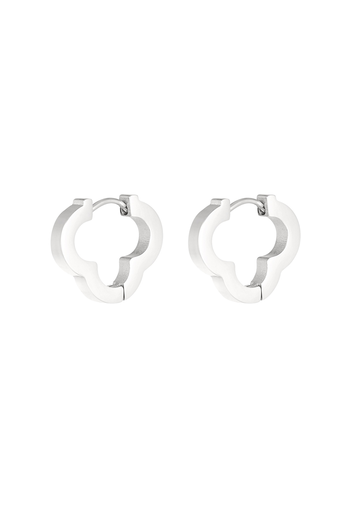 Boucles d'oreilles trèfle Basic grandes - argent  h5 