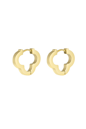 Grundlegende Kleeblatt-Ohrringe groß – Gold  h5 