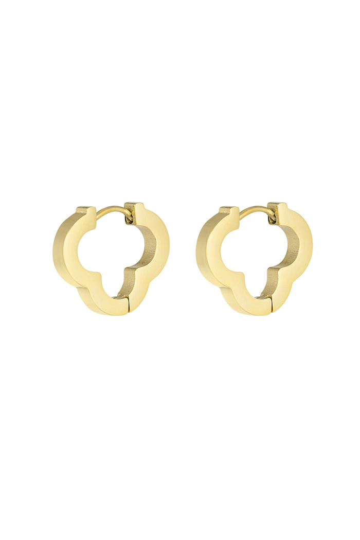 Grundlegende Kleeblatt-Ohrringe groß – Gold  