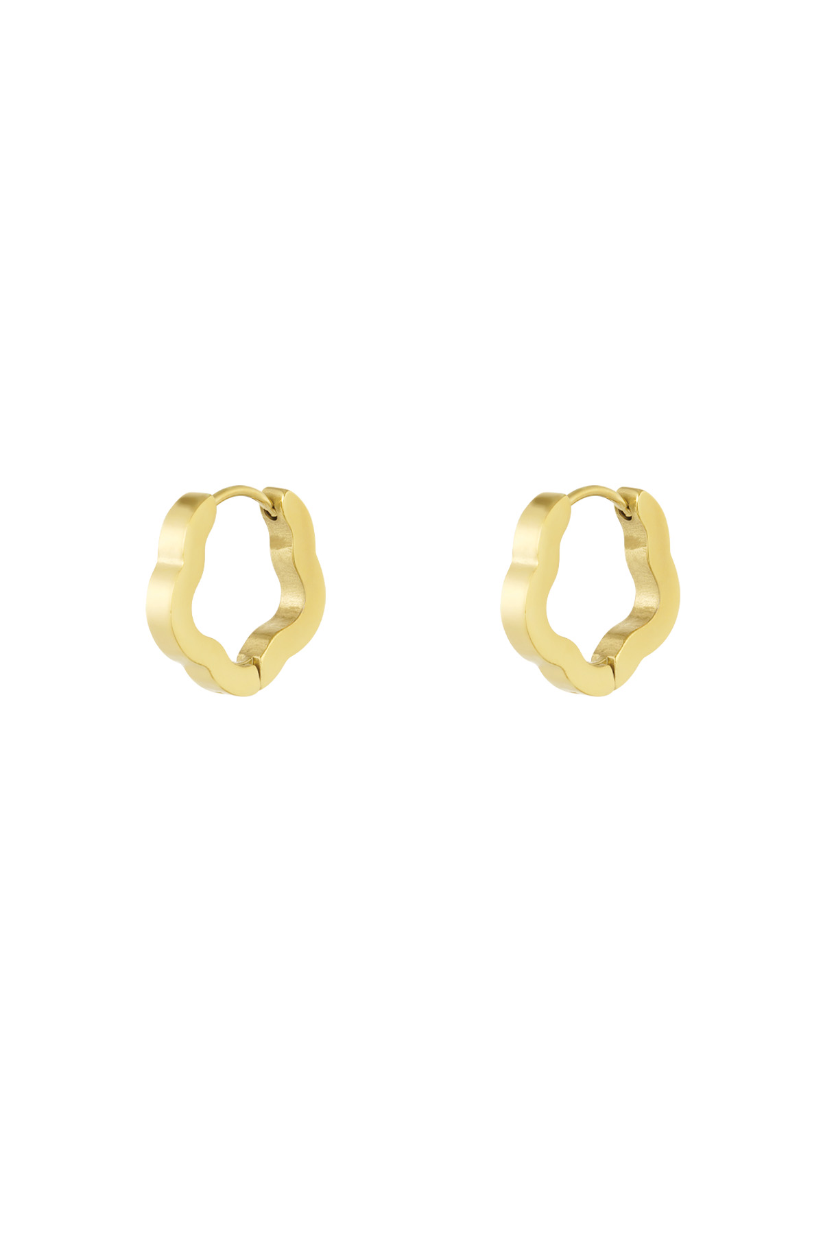 Basic flower shape earrings small - gold  