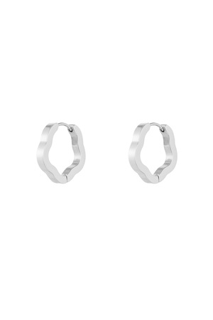 Einfache Ohrringe in Blumenform, mittelgroß – Silber h5 