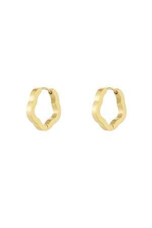 Basic flower shape earrings medium - gold  h5 