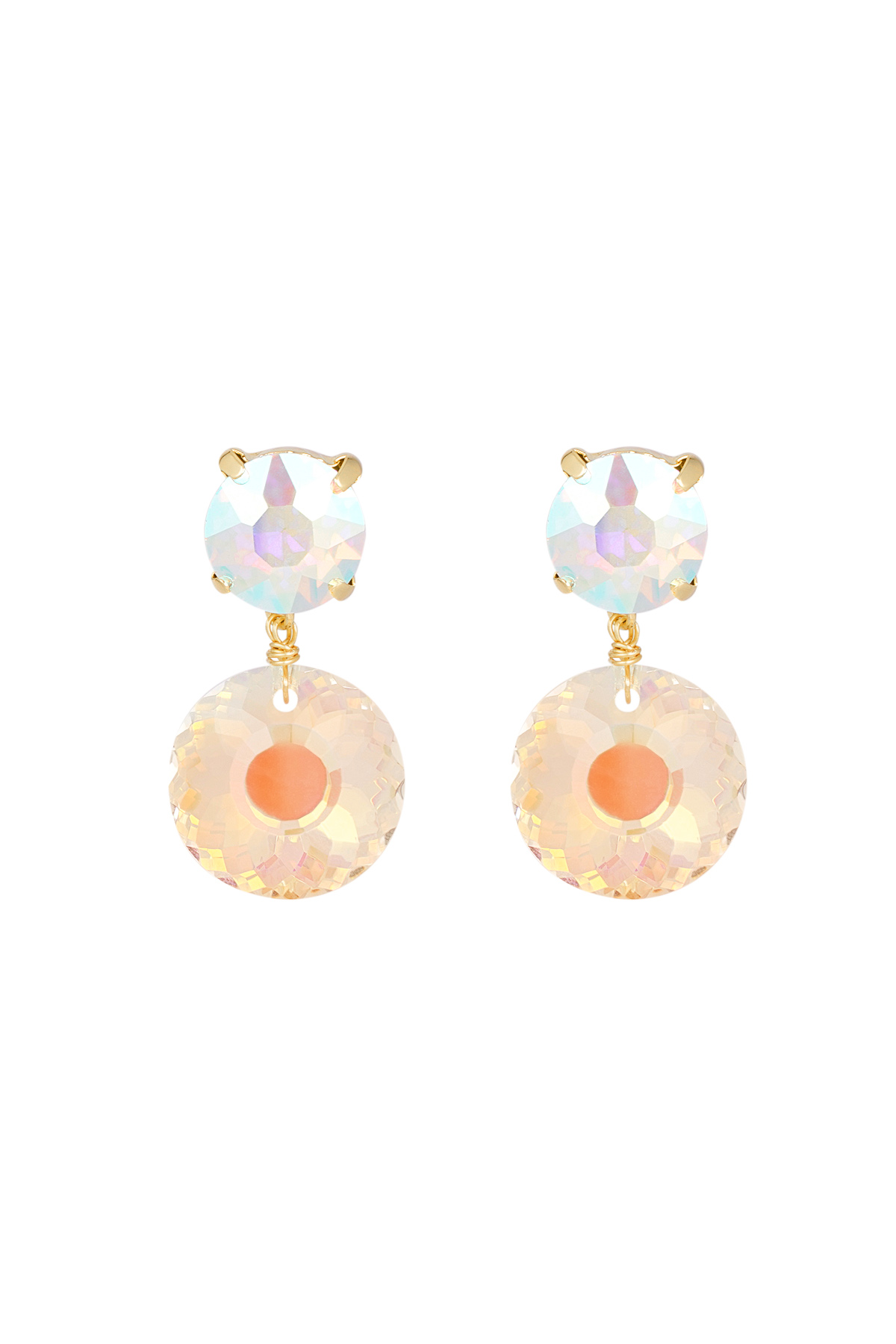 Double diamond earrings - white gold 
