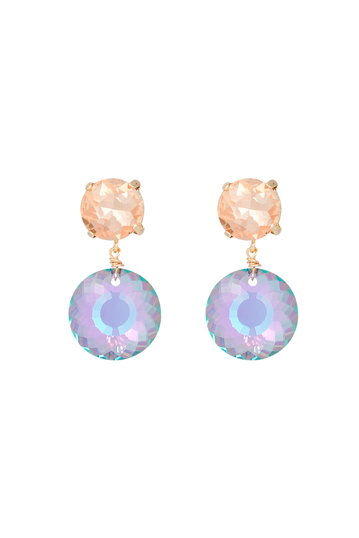 Double diamond earrings - orange/purple 
