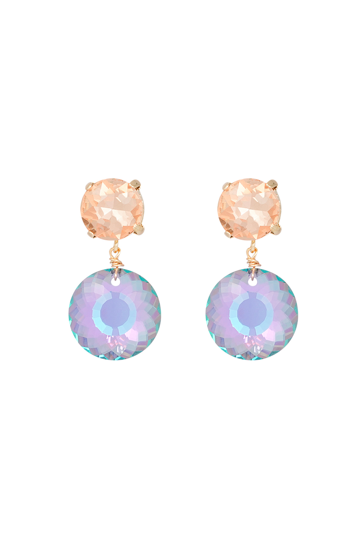 Double diamond earrings - orange/purple  