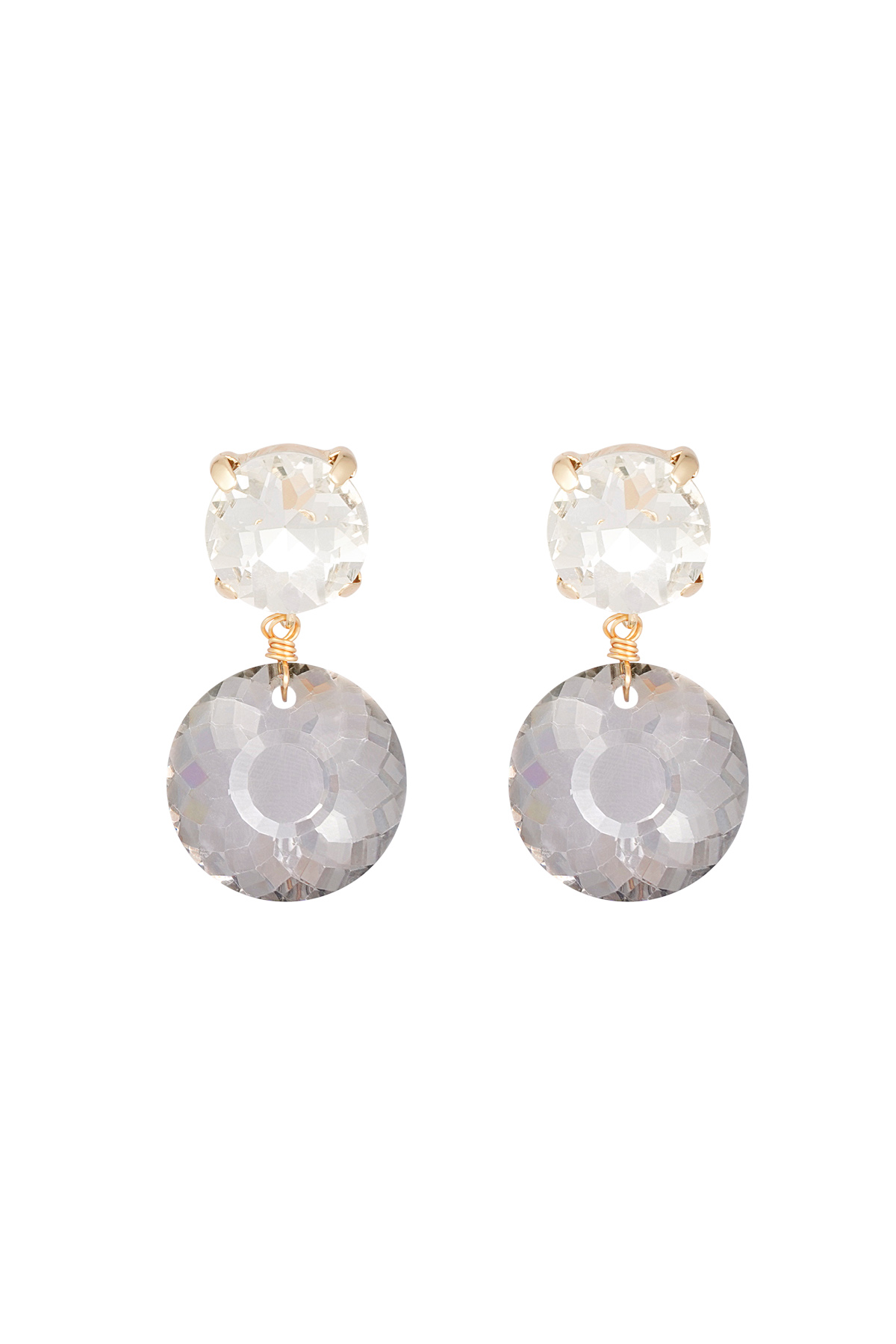 Double diamond earrings - gray  h5 