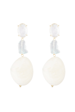 Statement glass earrings - off-white  h5 