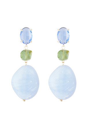 Statement glass earrings - blue/green h5 