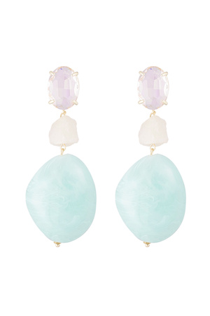 Statement glass earrings - blue/pink  h5 