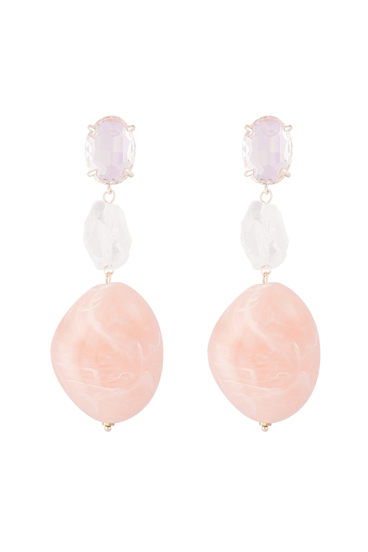 Statement glass earrings - pink  h5 