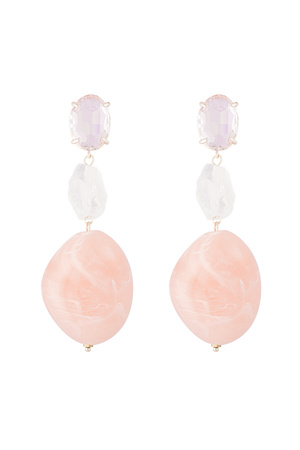 Statement glass earrings - pink  h5 