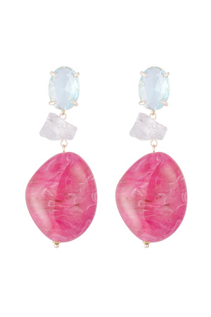 Statement glass earrings - fuchsia  h5 