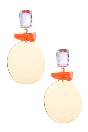 Statement beach vibe earrings - orange/purple  h5 