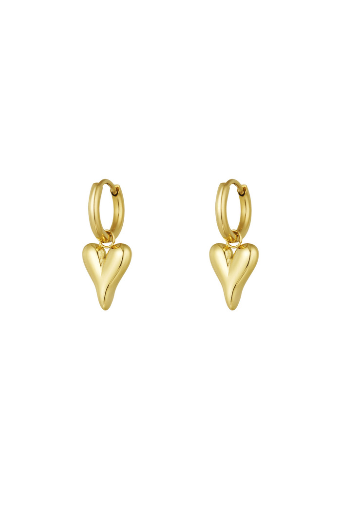 Herzförmige Ohrringe aus Edelstahl – Gold 