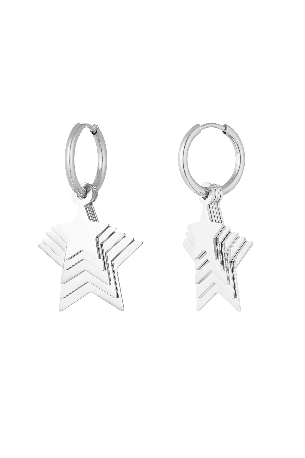 All stars earrings - silver  h5 