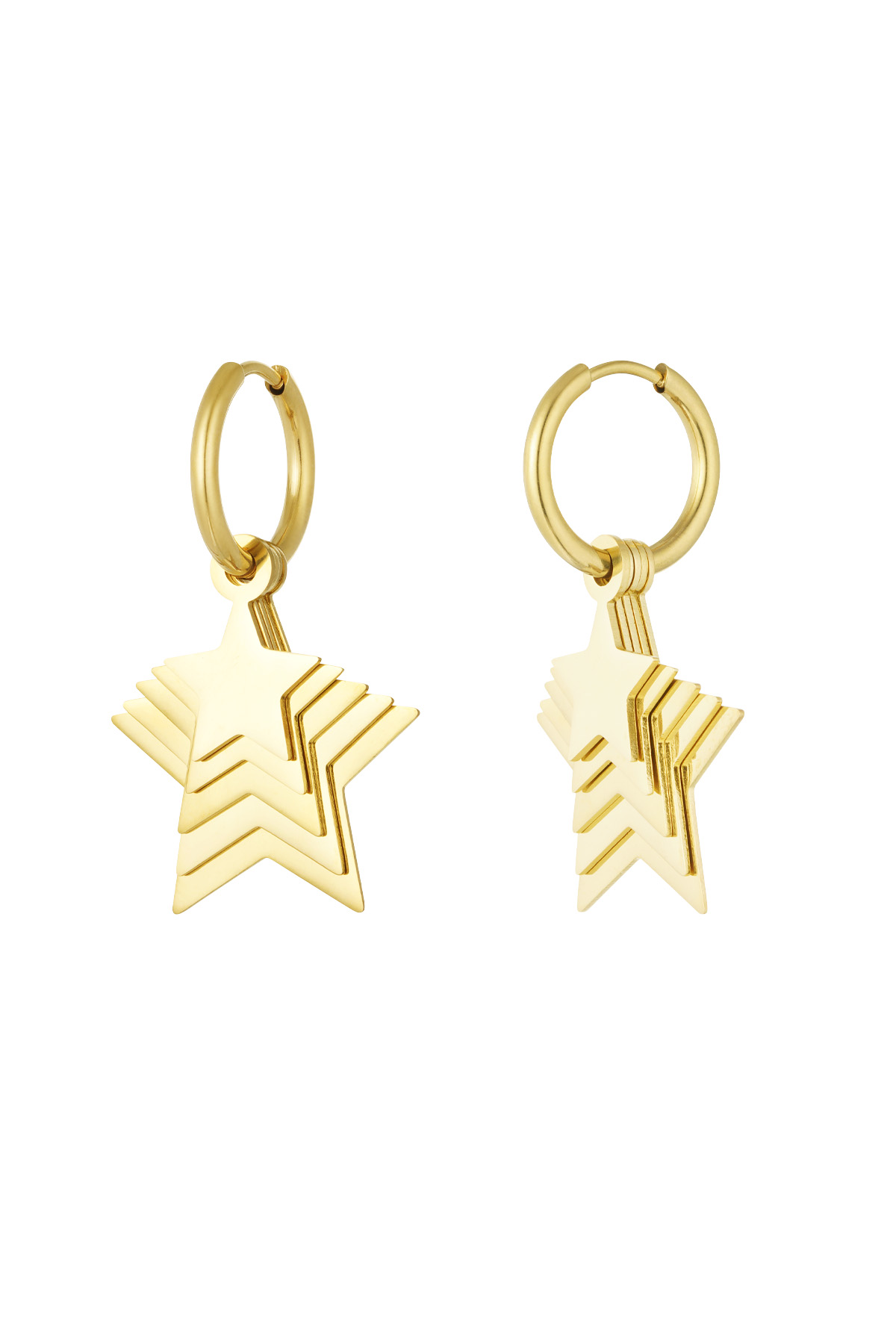 All stars earrings - gold  h5 