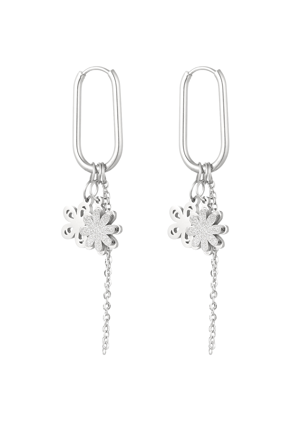 Earrings flower fiesta - silver