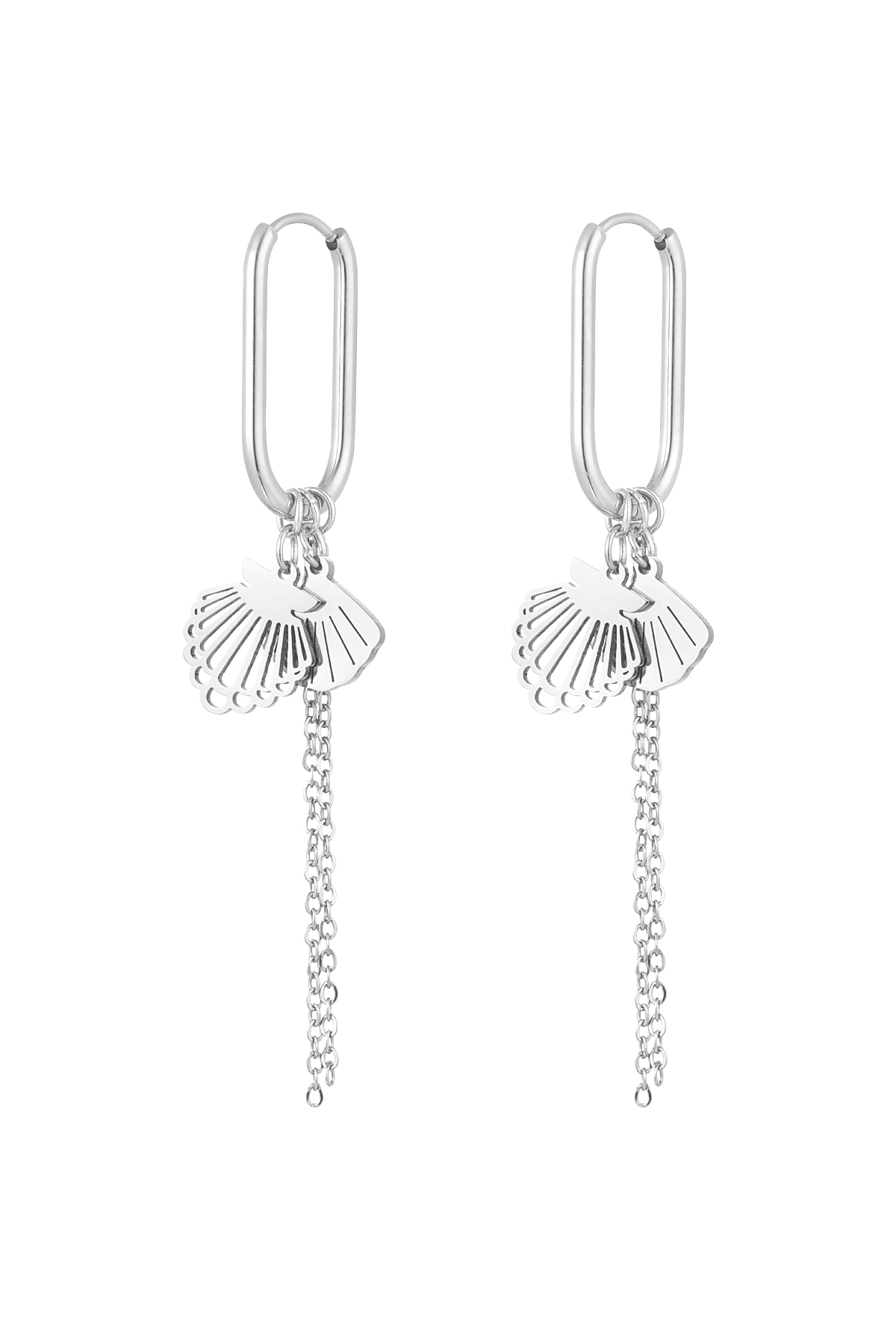 Cute shell earrings - silver h5 