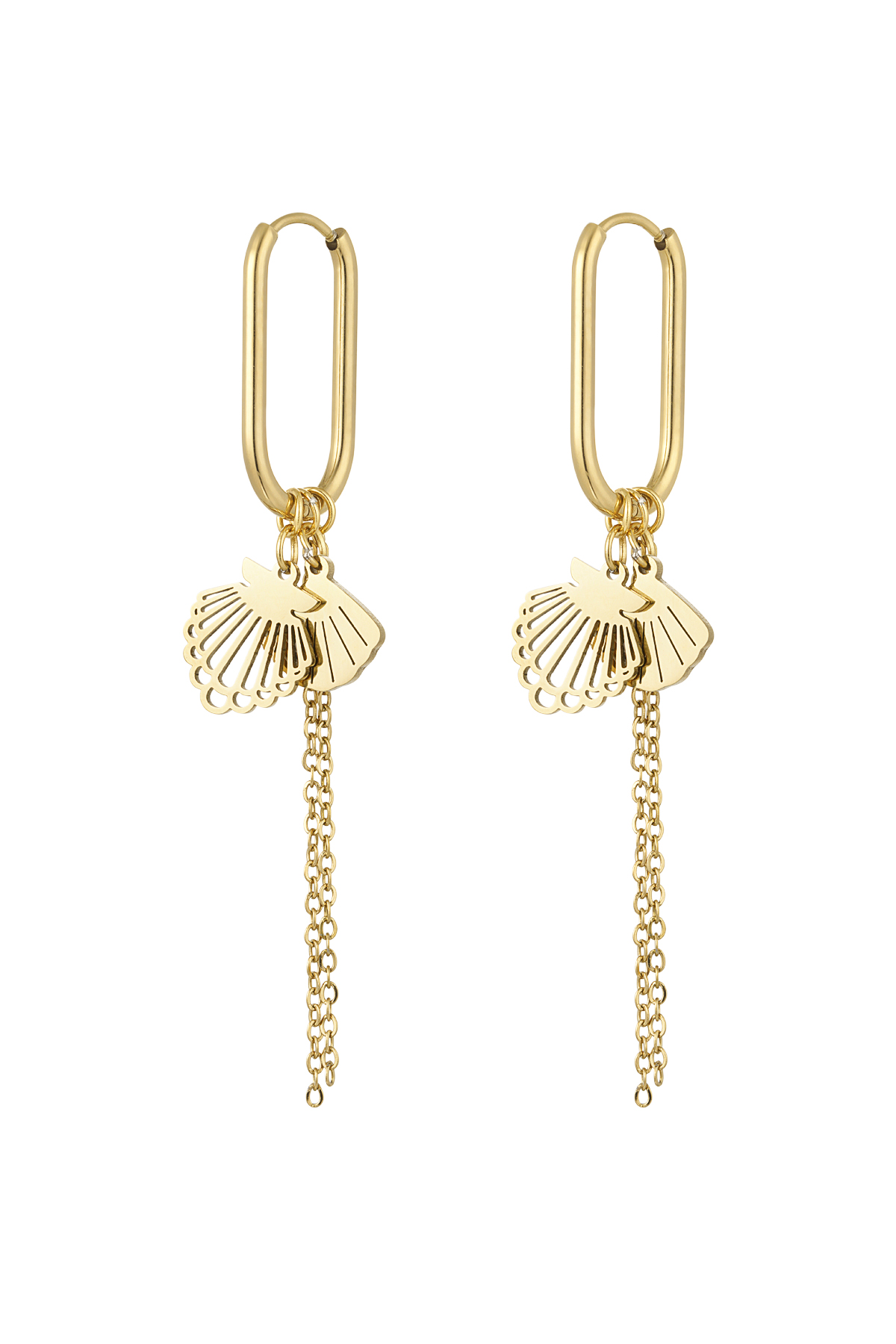 Cute shell earrings - gold 