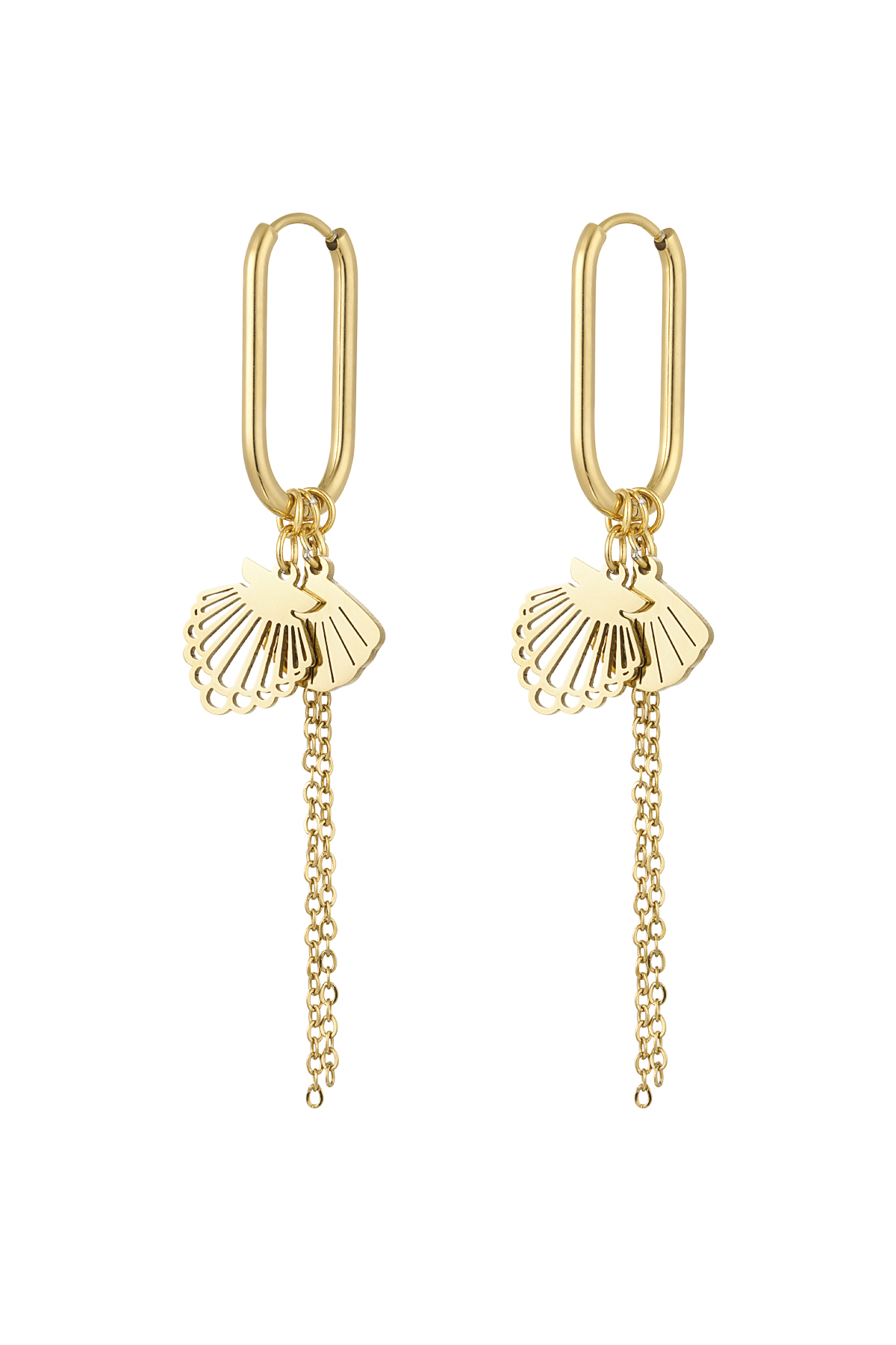 Cute shell earrings - Gold color