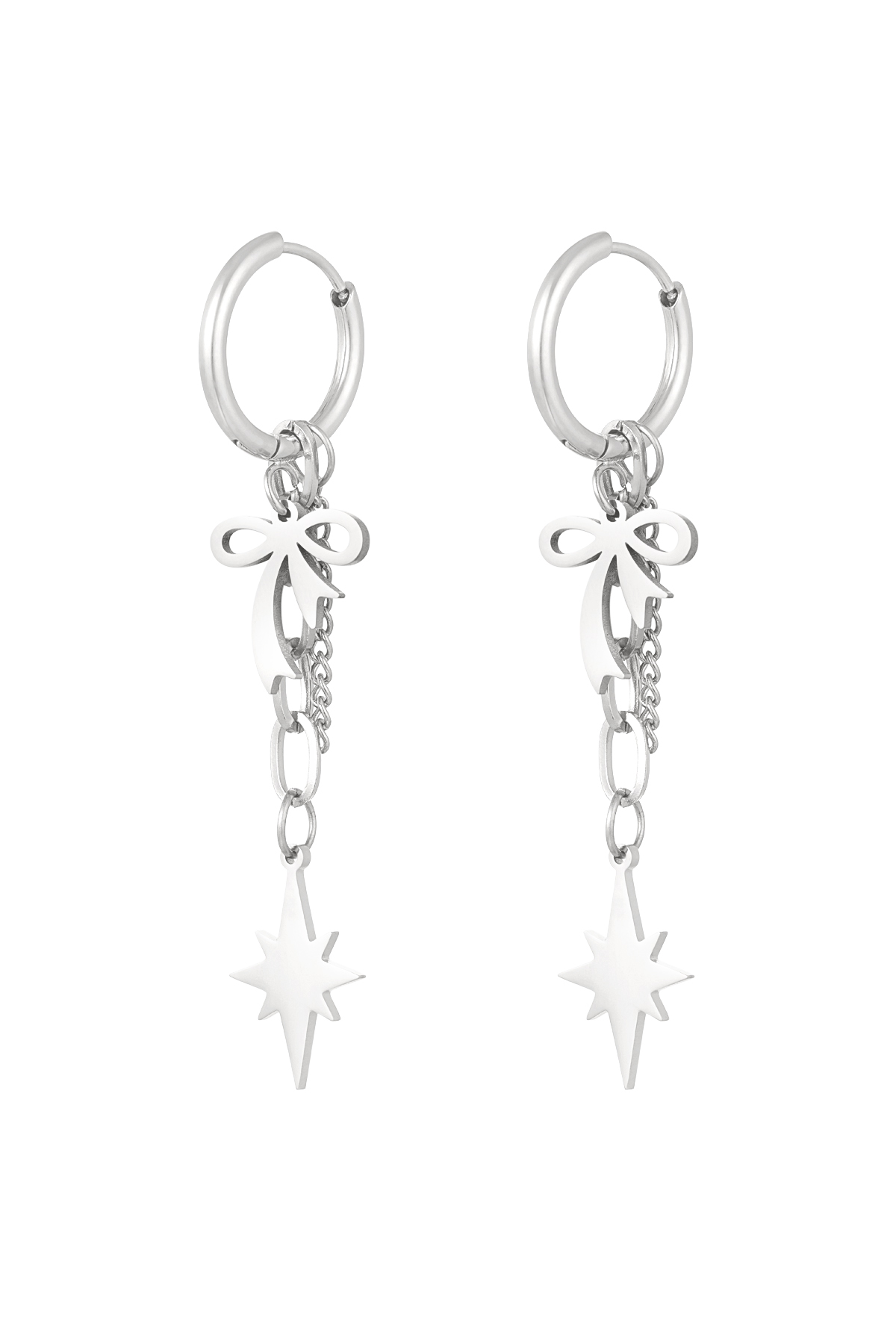 Earrings bows day - silver