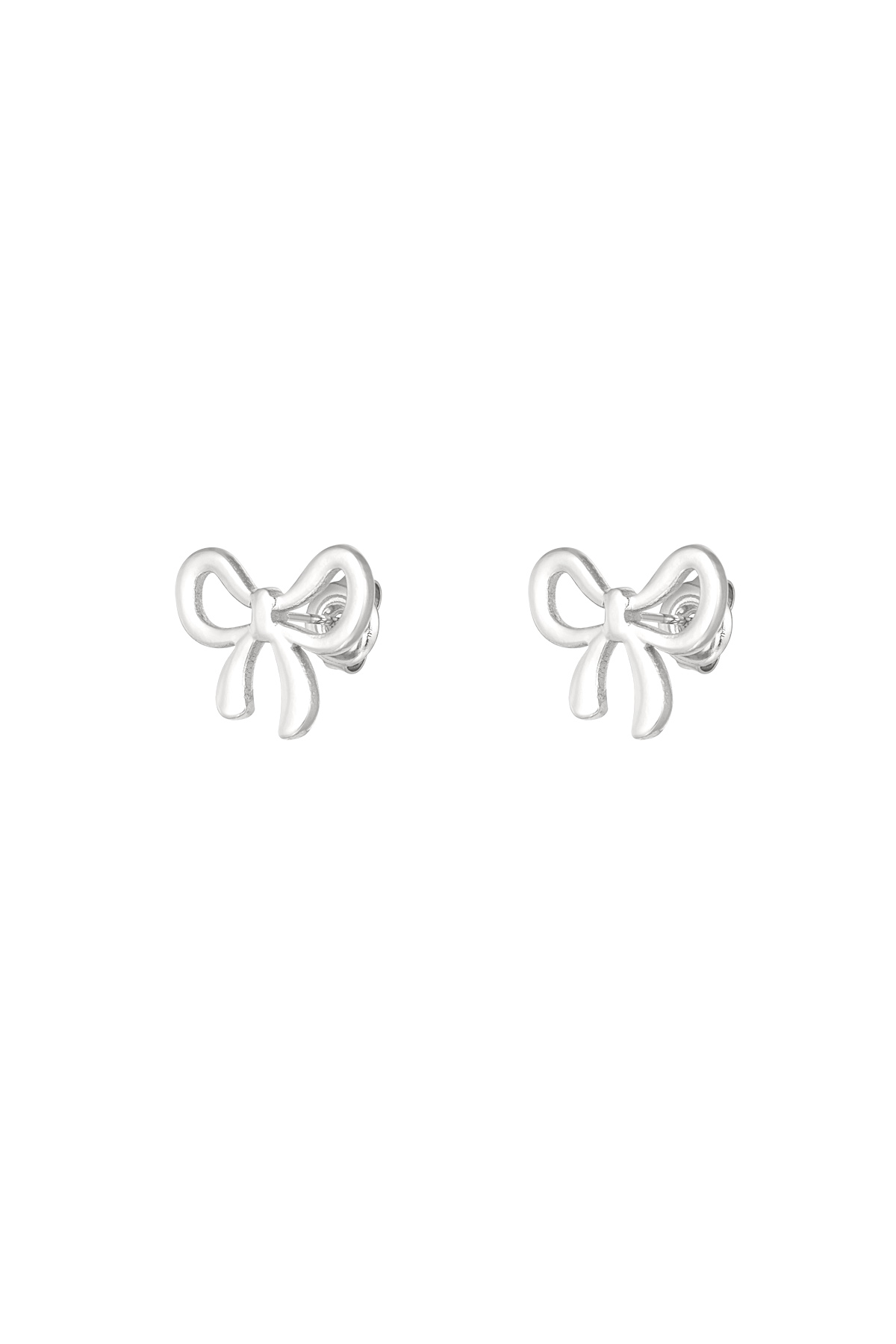 Stainless Steel Bowknot Earring - Silver