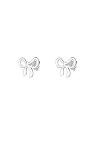 Stainless Steel Bowknot Earring - Silver h5 
