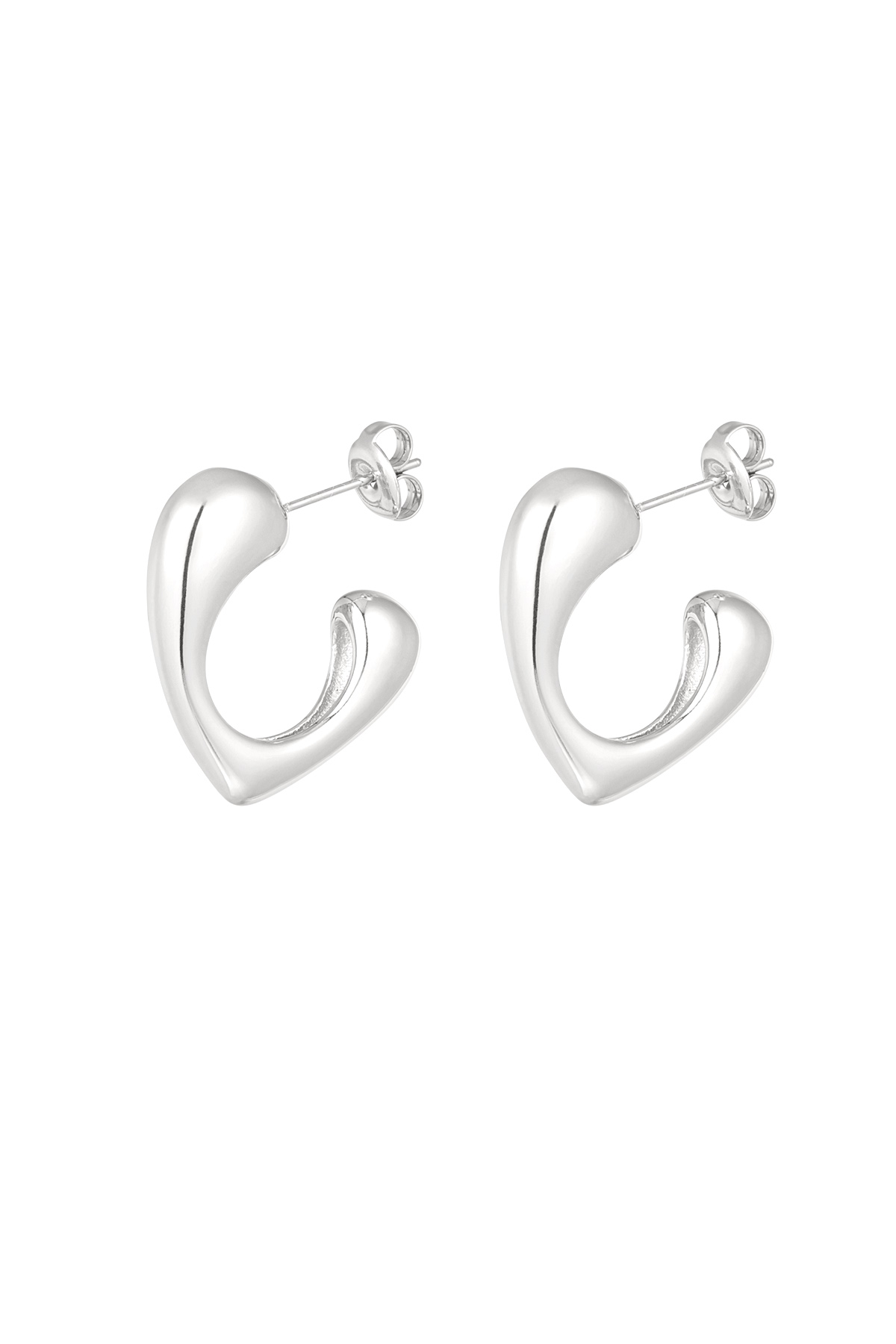 Chunky shaped earrings - silver