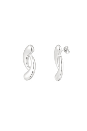 Earrings loose stripes - silver h5 