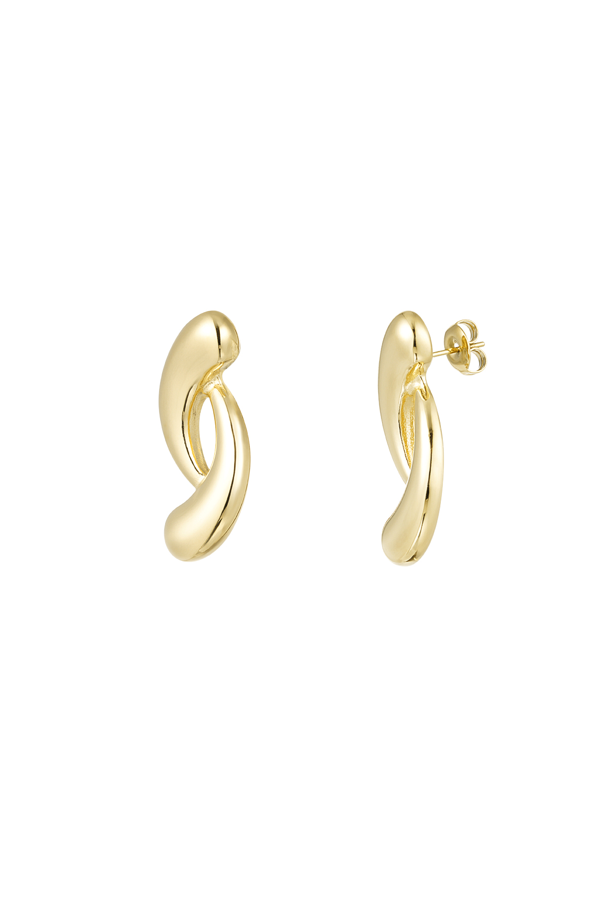 Earrings loose stripes - gold h5 