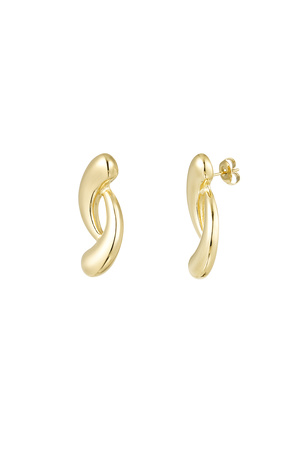Earrings loose stripes - gold h5 