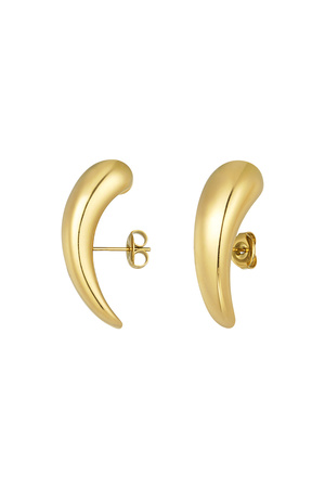 Streep oorbellen - goud h5 