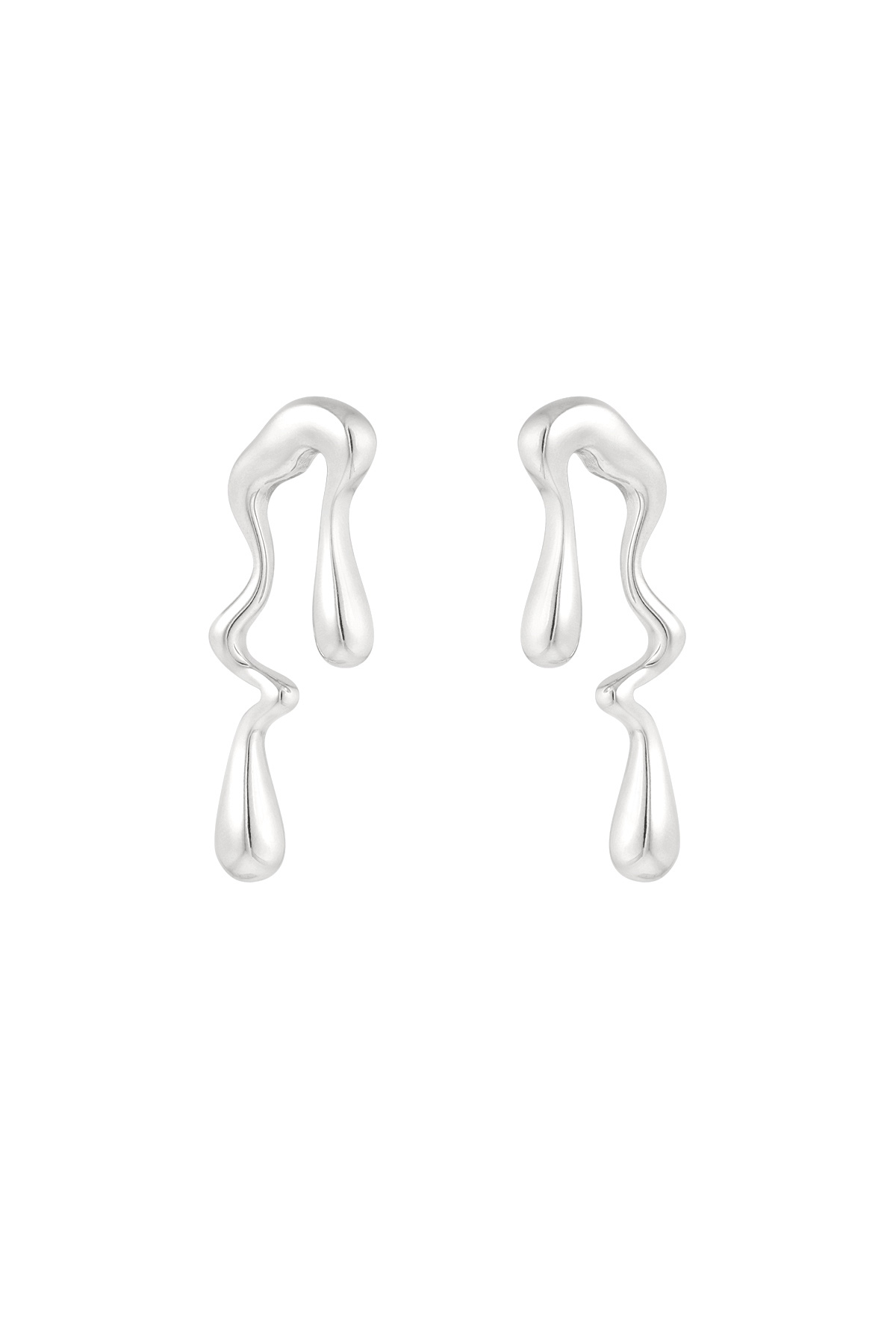 Earrings dripping away - silver h5 