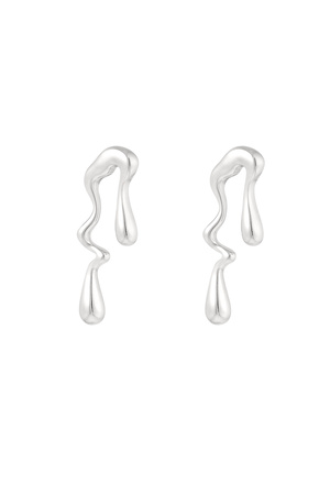 Earrings dripping away - silver h5 