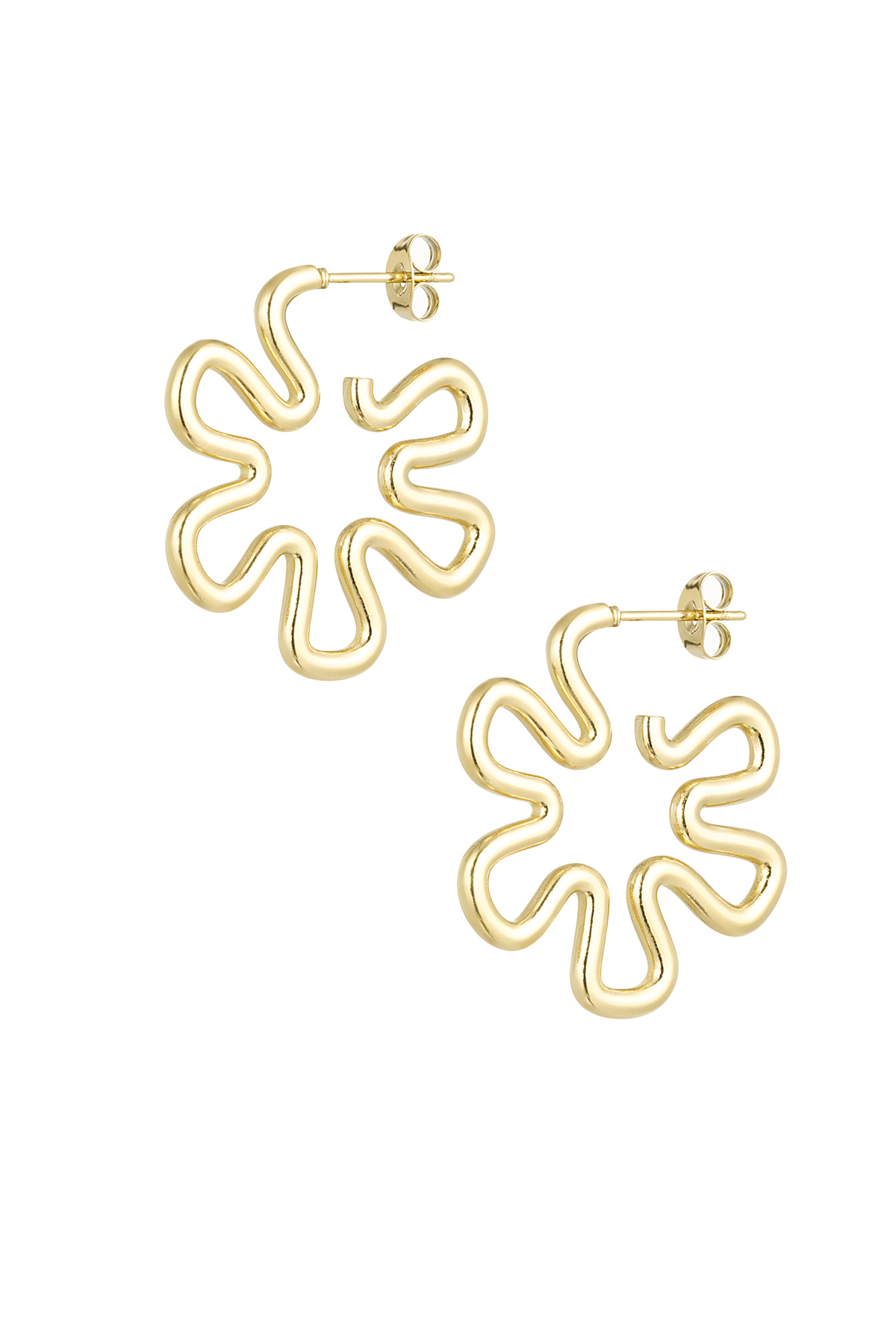 Hippie flower earrings - Gold color 2