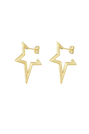 Half star earrings - gold  h5 
