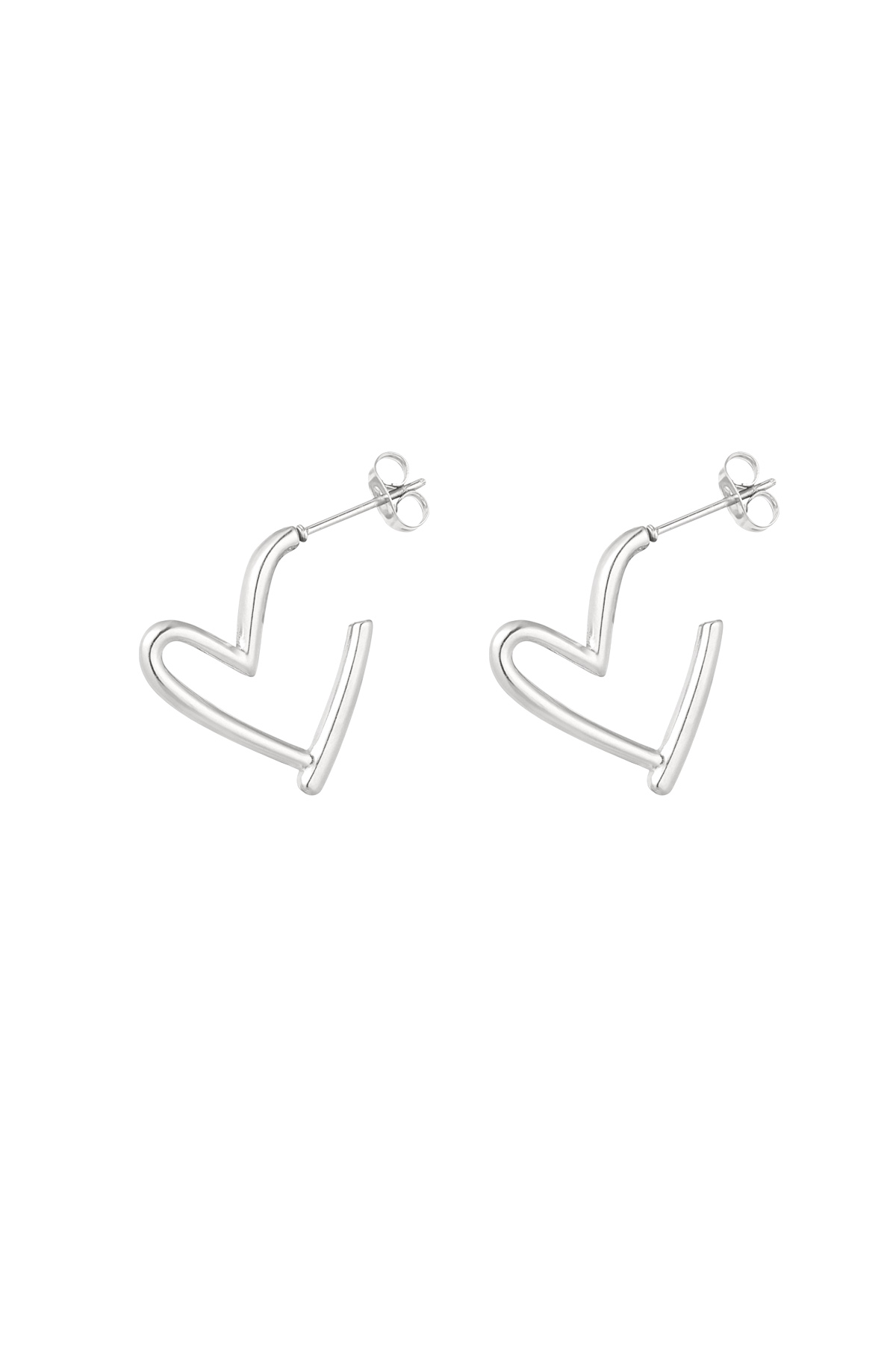 Earrings fall in love - silver h5 