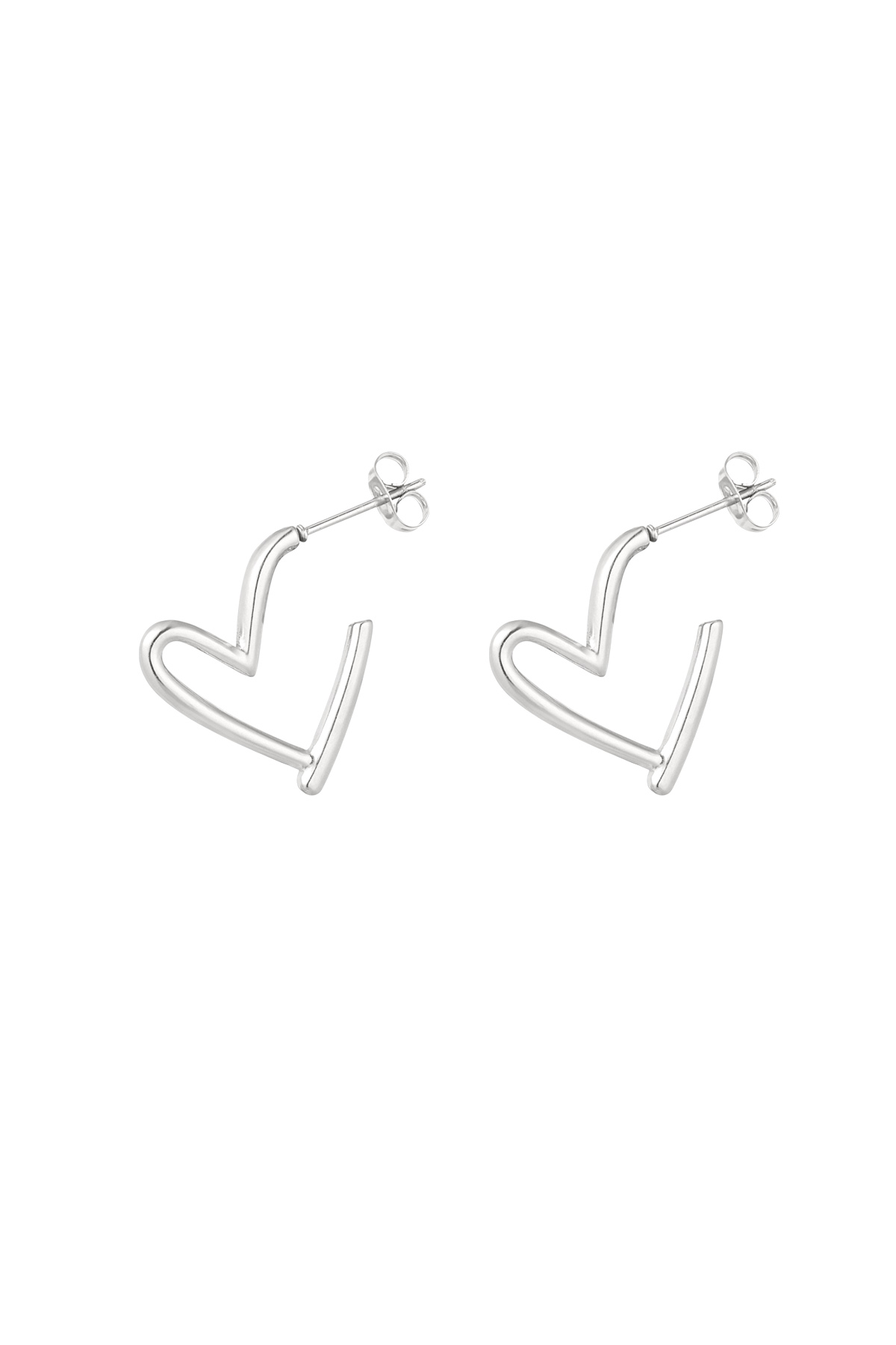 Oorbellen fall in love - Zilver kleur 2