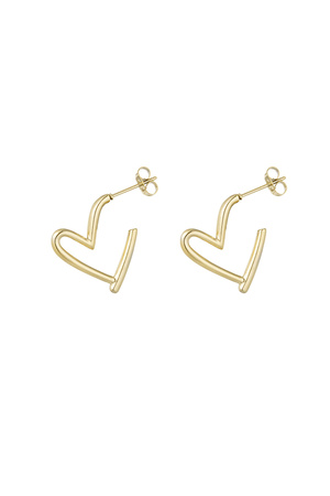 Earrings fall in love - gold h5 