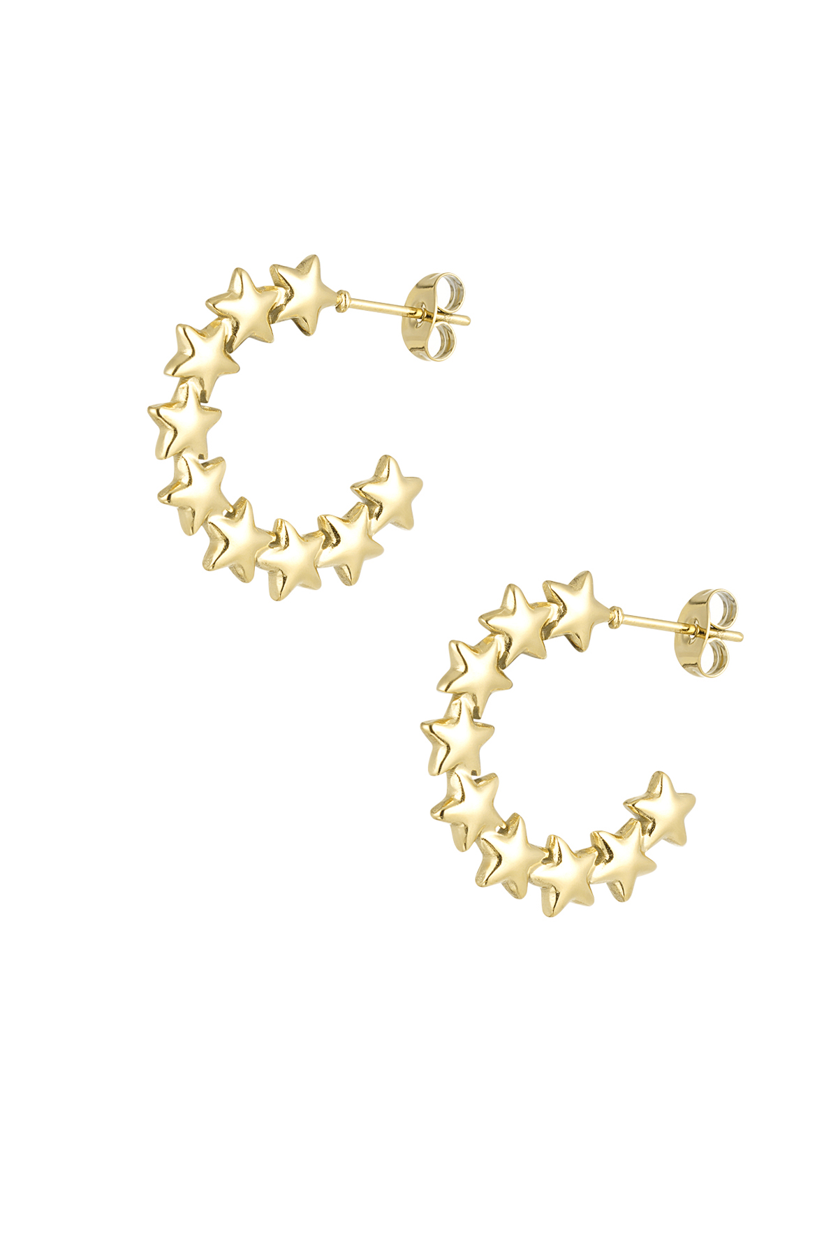 Round star earrings - Gold color