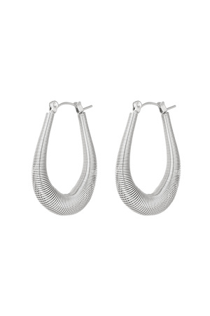 Gestructureerde hang oorbellen - zilver h5 