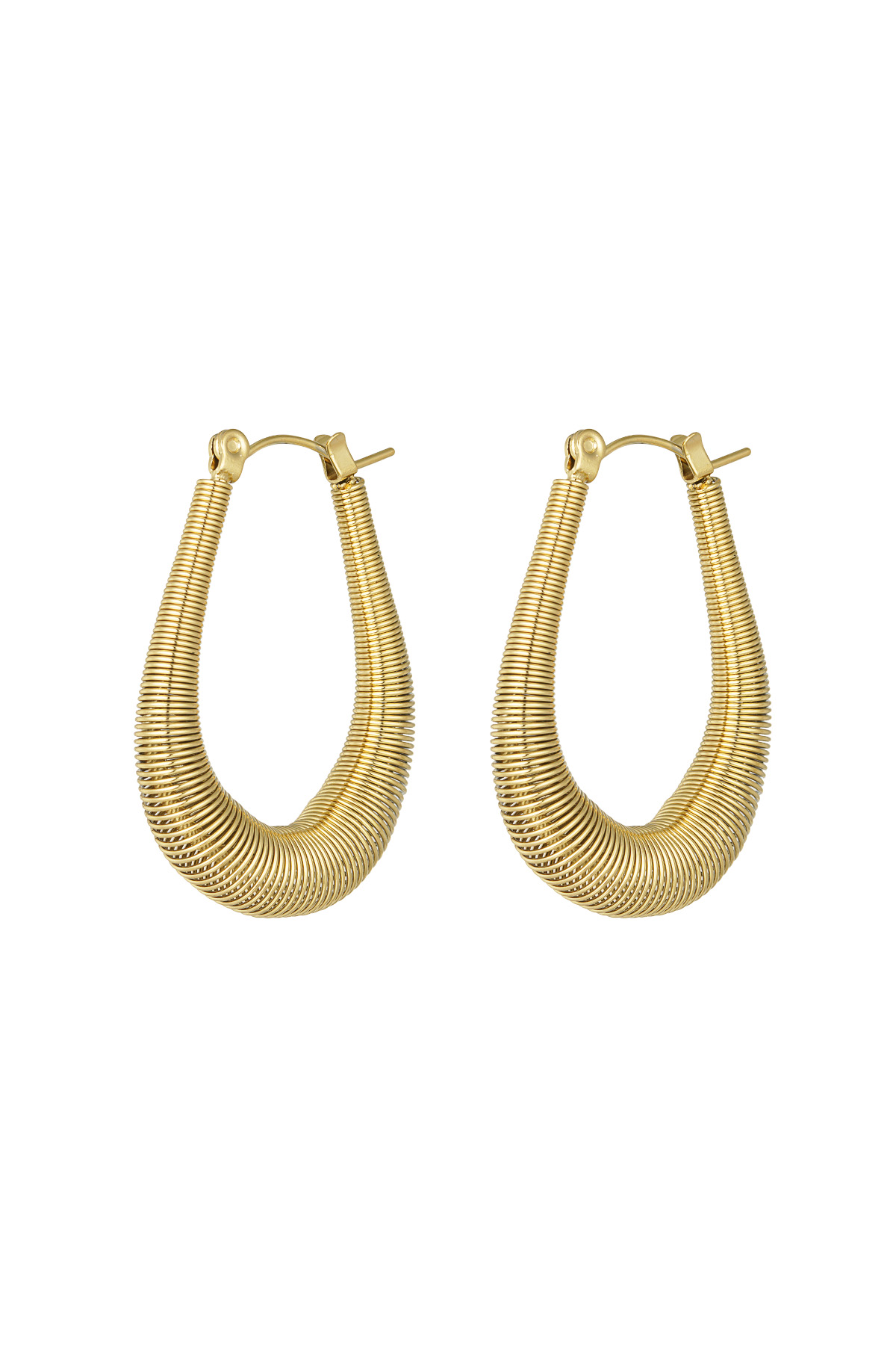 Boucles d'oreilles pendantes structurées - doré