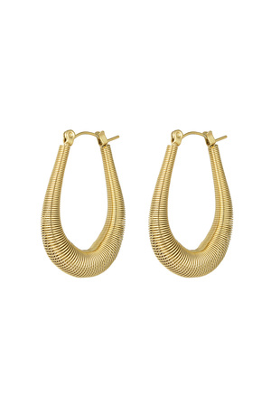 Structured hanging earrings - gold h5 