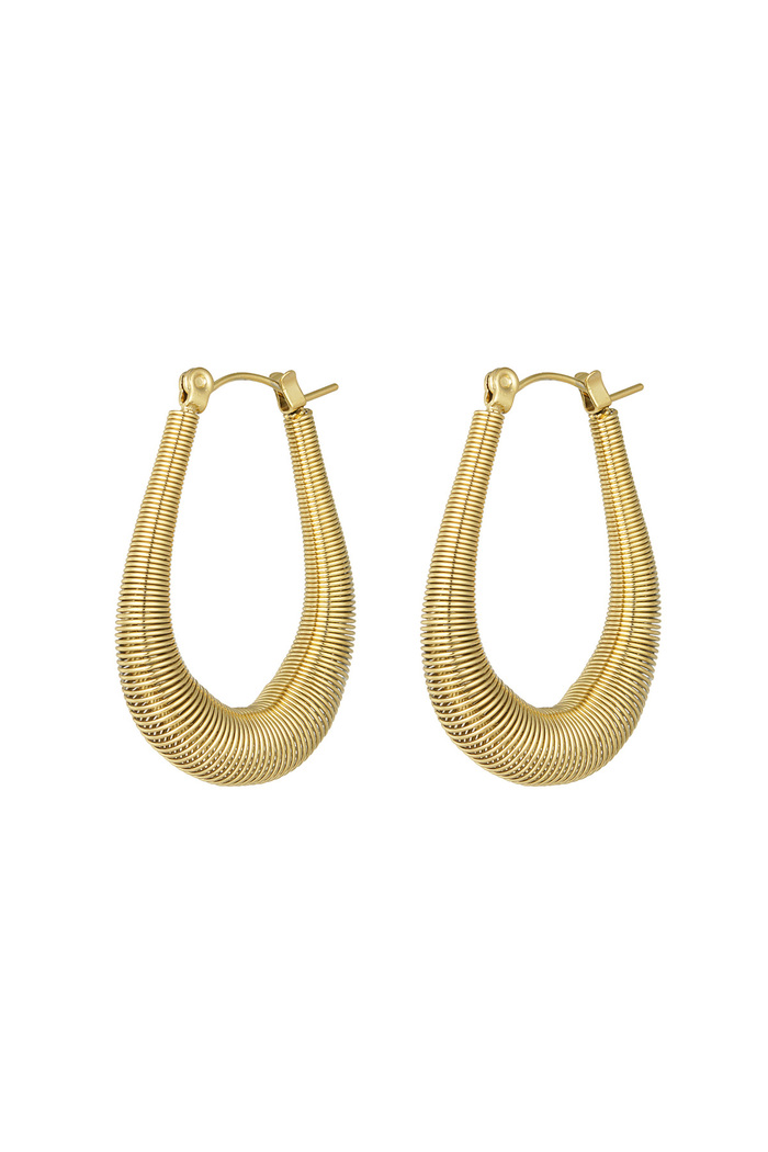 Structured hanging earrings - gold 