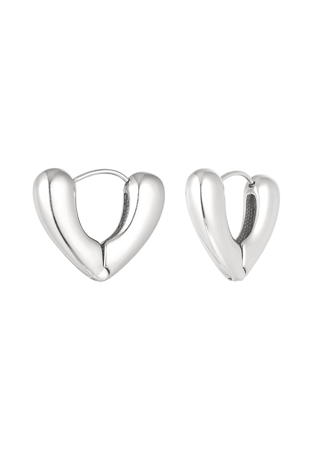 V-shape earrings - Silver Color color 2